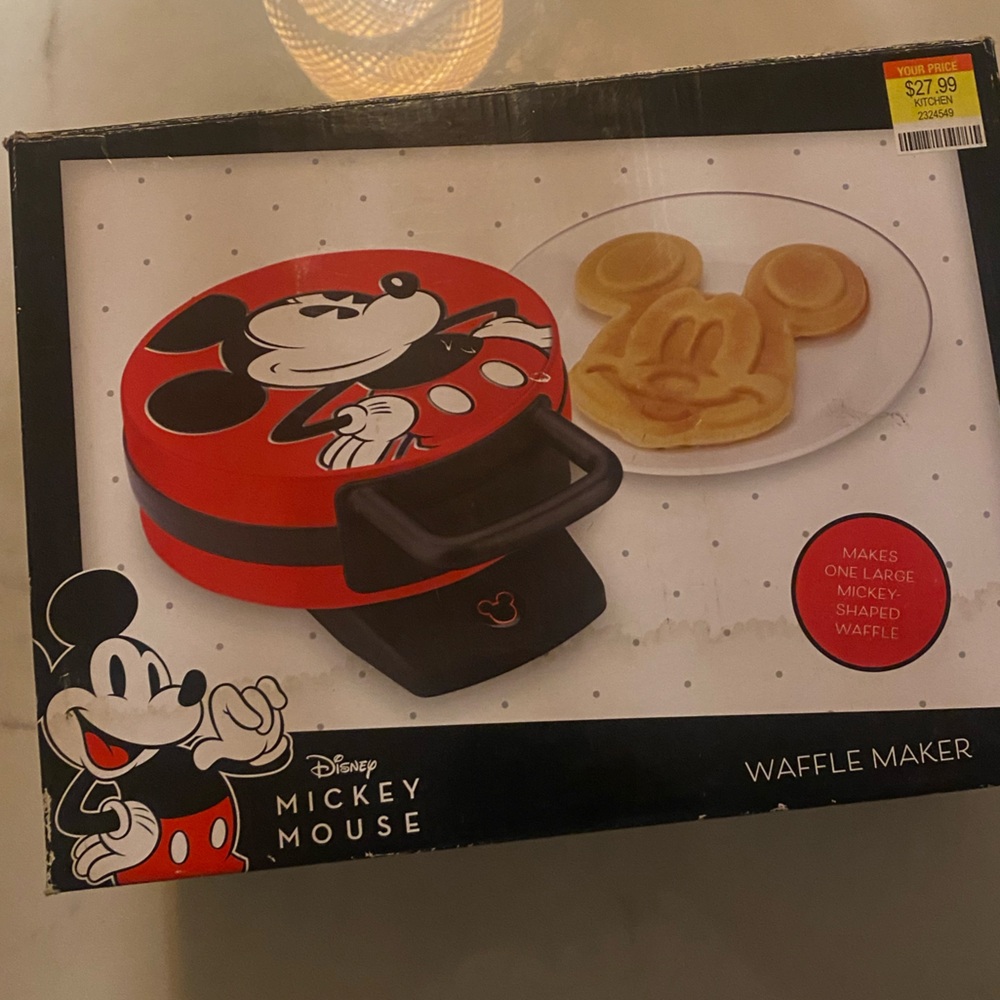 Disney Red and Black Mickey Mouse Waffle Maker